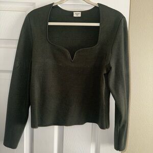 Abercrombie & Fitch Dark Green Long Sleeve Top